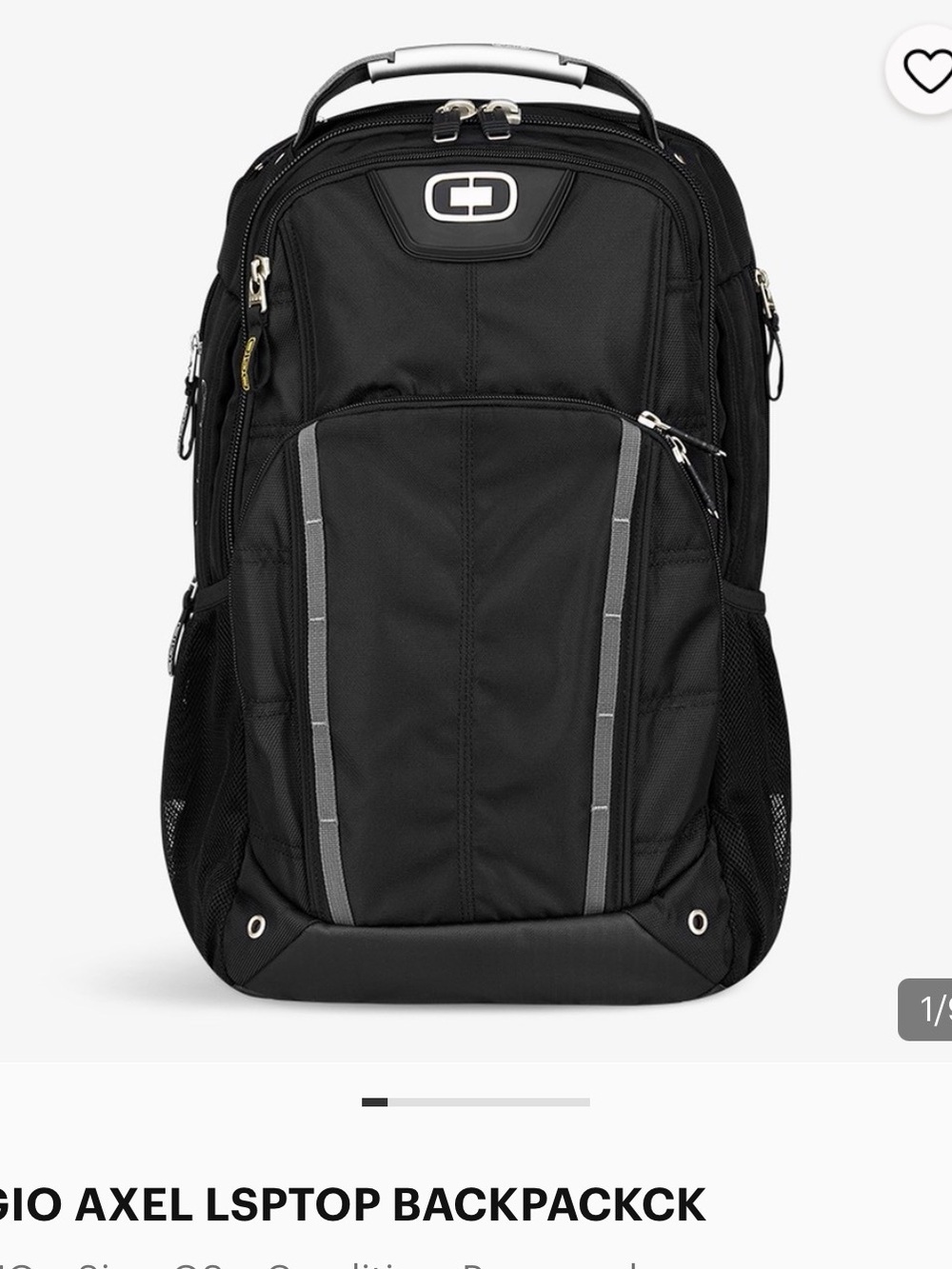 OGIO Black and Gray Men's Laptop Backpack with Front Organizer
